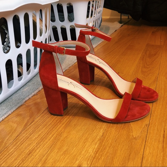 Jessica Simpson Shoes - Suede Red heels